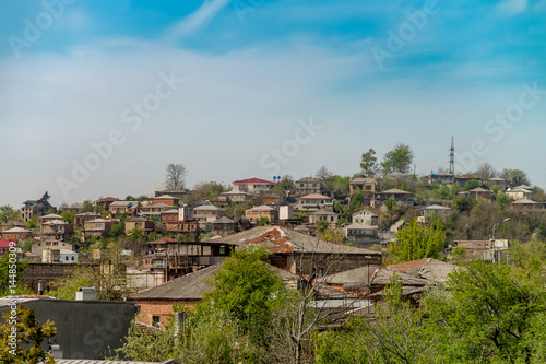 Panorama view on Kutaisi city, Georgia at the noon.Vivid image.