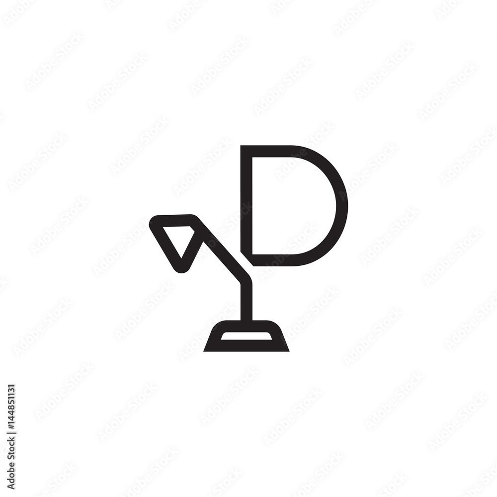 P initials unique logo desk lamp black P initials unique logo desk lamp black