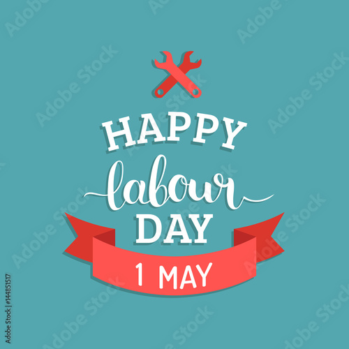 Happy Labour Day illustration concept with wrenches.1st of may vector background. International Workers day logo design.