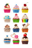 set of icons isolated decorative and cakes