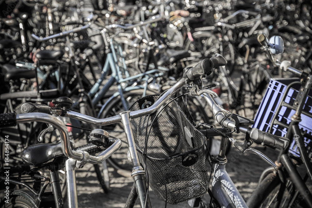 Bicycle parking in Amsterdam, Netherlands Bicycle parking in Amsterdam, Netherlands