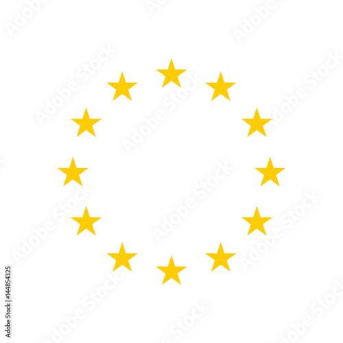 The wreath of stars of EU isolated on white background. Vector illustration. EPS10