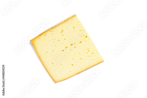 Slices French traditional cheese isolate on white background