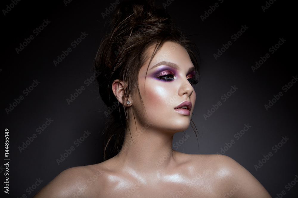 Beautiful woman with professional make up and hairstyle Beautiful woman with professional make up and hairstyle