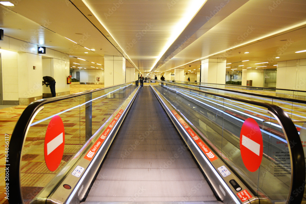 Airport escalator