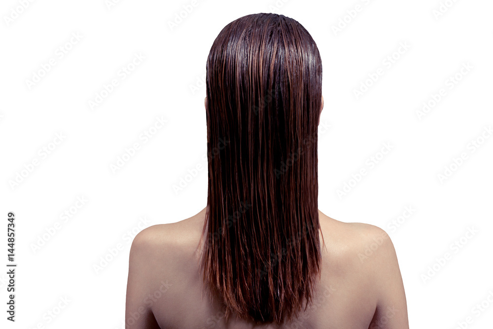 Hair colouring in process on a white background Hair colouring in process on a white background