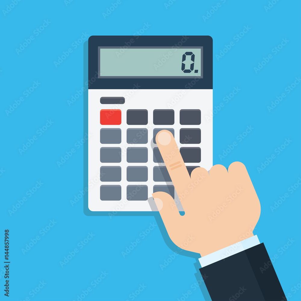 Hand with calculator Hand with calculator