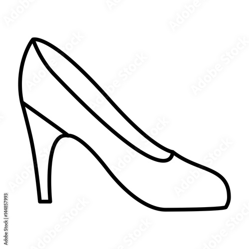 silhouette drawing of high heel shoe vector illustration