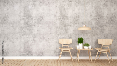 living area in coffee shop or restaurant - 3D Rendering