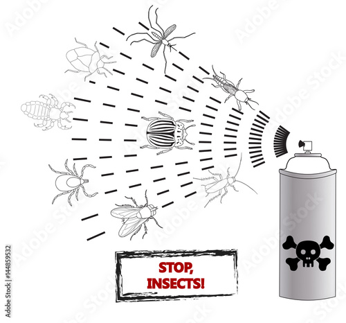 Spray against insects insecticides. anti pesticides. vector illustration