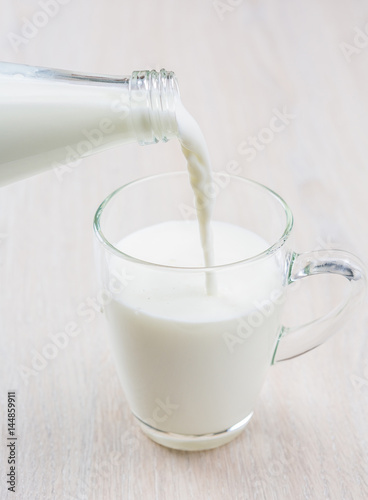 Milk on the wooden table