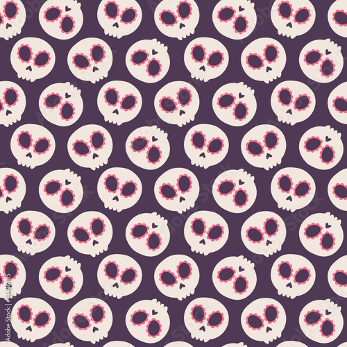 Seamless vector pattern with skulls