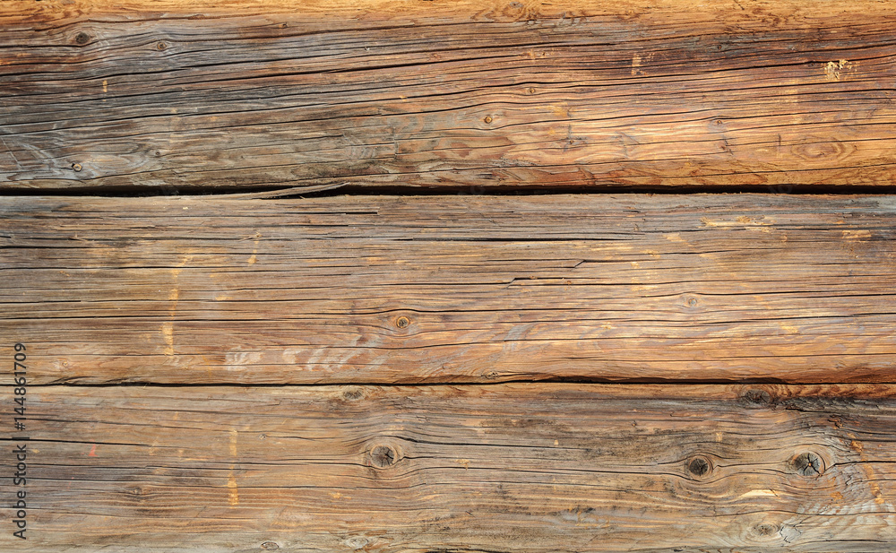 Old log wooden wall background
