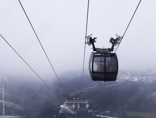 Cable car in ski resort Chopok in Slovakia. Tatra lower mountains. photo