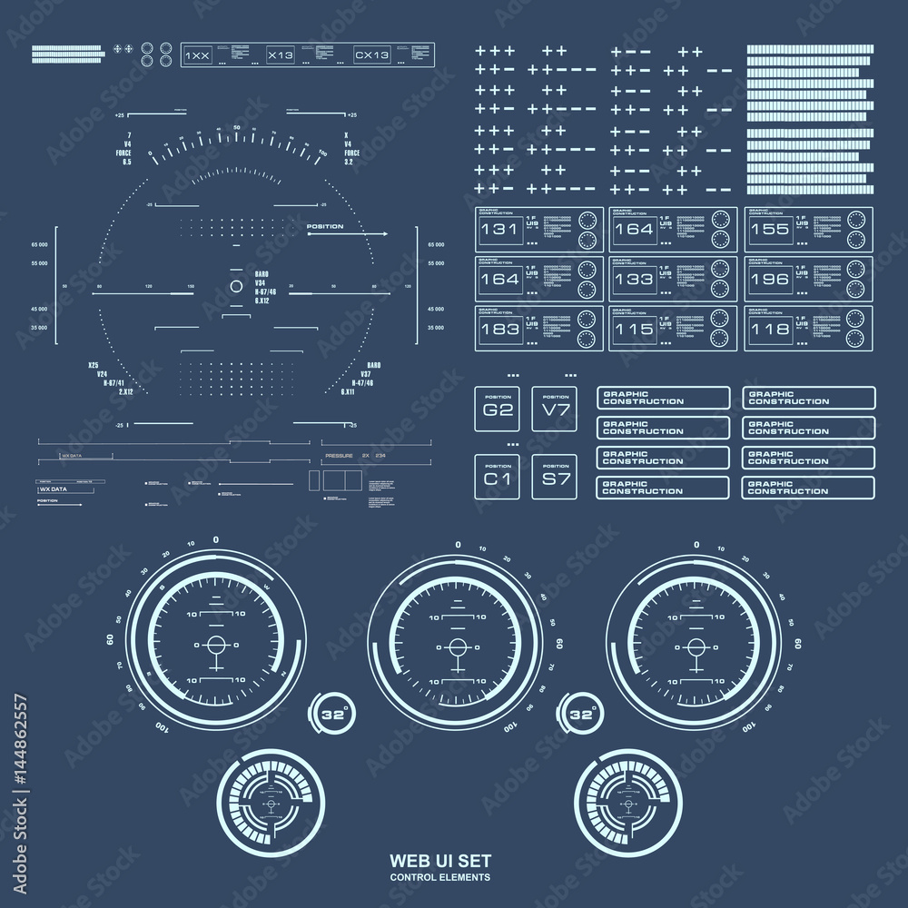 Fototapeta premium Futuristic blue virtual graphic touch user interface