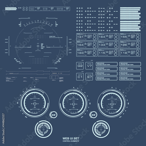 Futuristic blue virtual graphic touch user interface