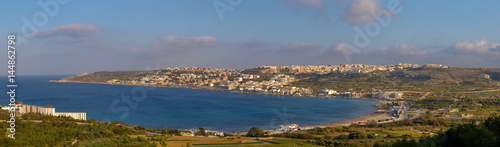 Panorama Mellieha Bay auf Malta