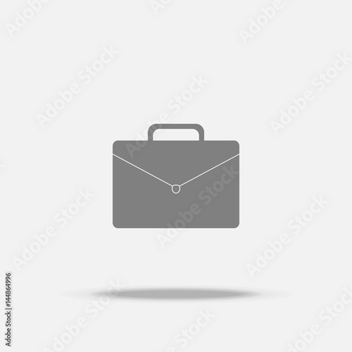 Business bag flat icon with shadow