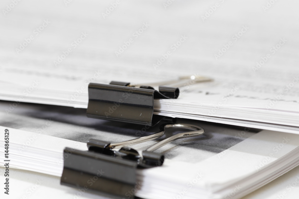 Stack of paper with clip Stack of paper with clip