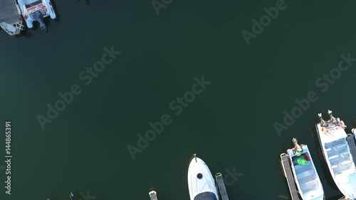 boats in the marina aerial view 3