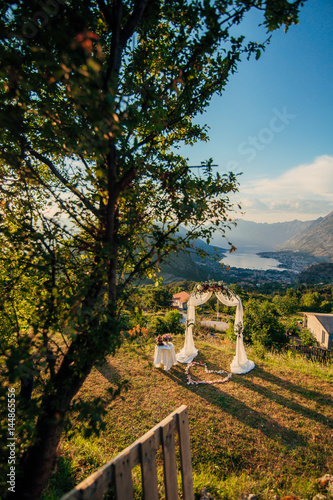 Wedding ceremony in the mountains in Montenegro