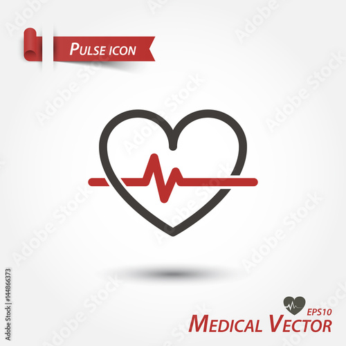 Pulse icon . Medical vector .