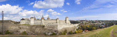 Panorama of an old castle in Kamenetz Podolsky, Ukraine, Europe.