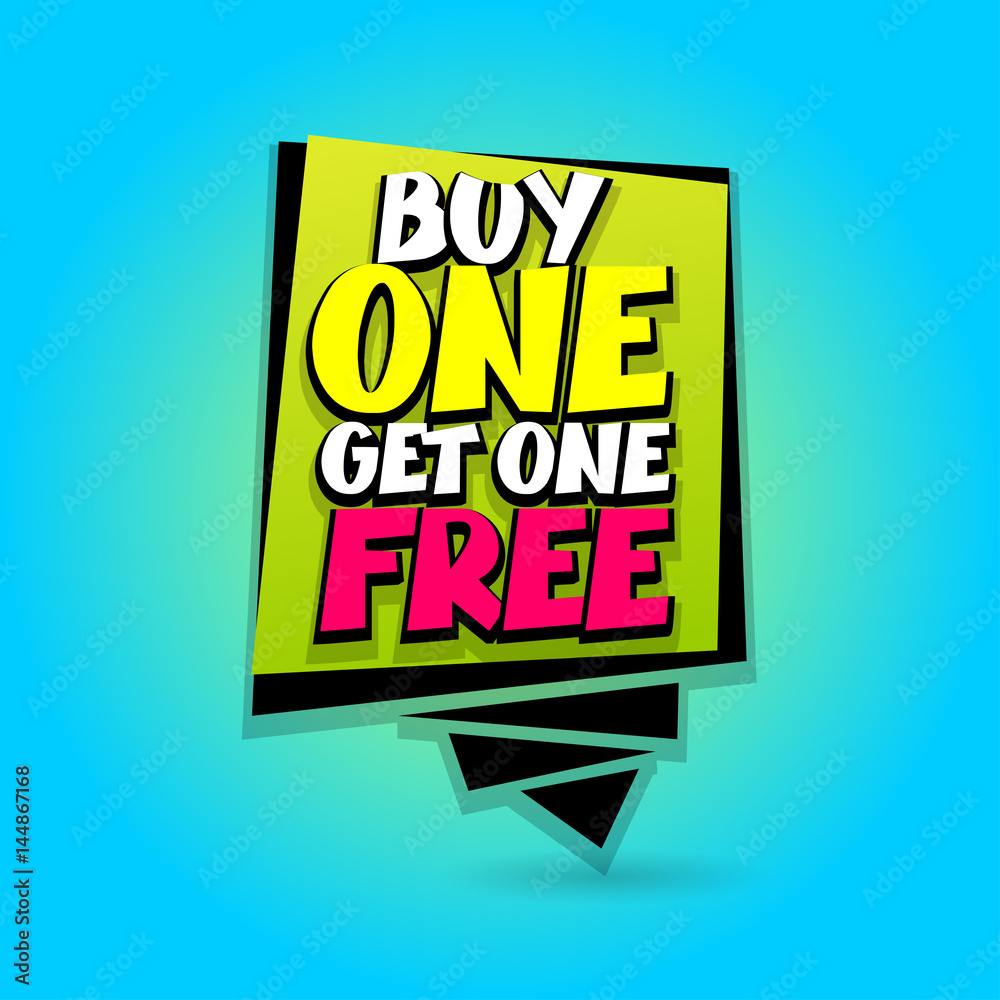 Fototapeta premium Sale super label discount Buy one get free