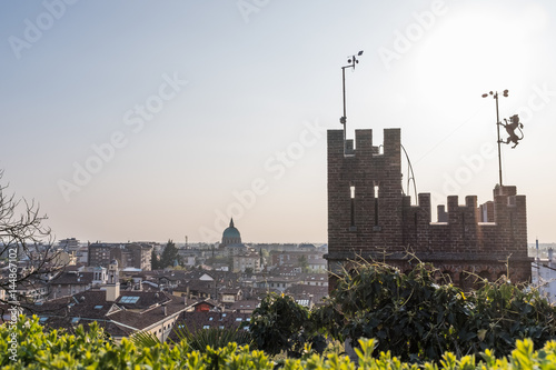 Tower of castle Udine and city Udine