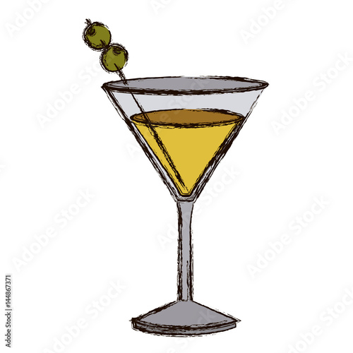 color blurred silhouette of vermouth glass vector illustration