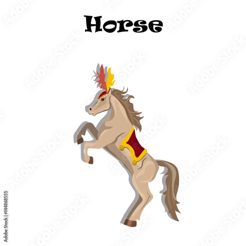 circus or carnival horse with plume