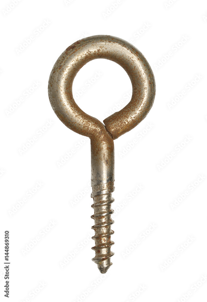 Eye hook screw isolated on white background Eye hook screw isolated on white background