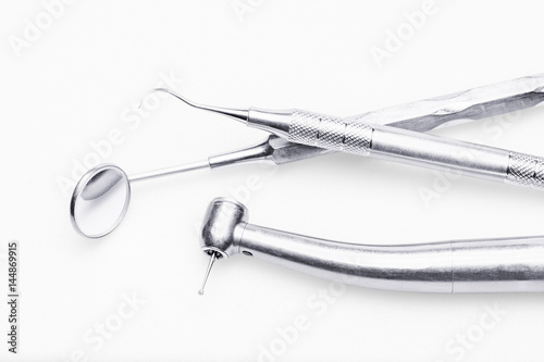 dental tools on white background