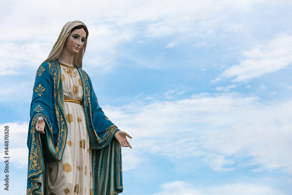 Fototapeta premium The Blessed Virgin Mary in the blue sky.