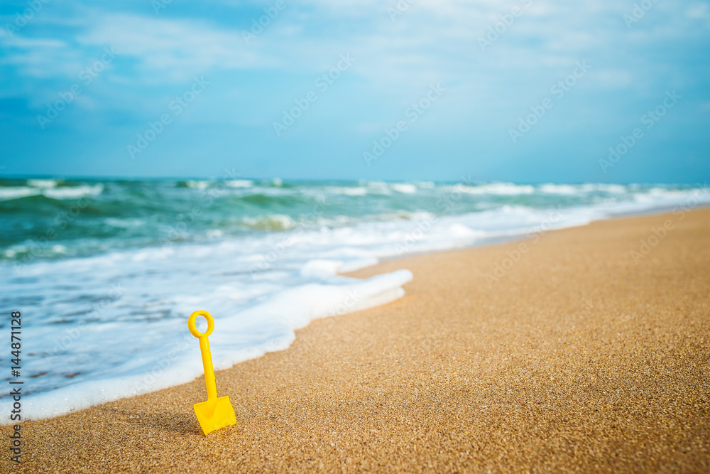 Sea view from tropical beach with sunny sky. Ocean beach relax, outdoor travel. Summer paradise beach of Azov. Sea view from tropical beach with sunny sky. Ocean beach relax, outdoor travel. Summer paradise beach of Azov.