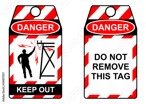 Electrical and high voltage hazards. Flat vector.