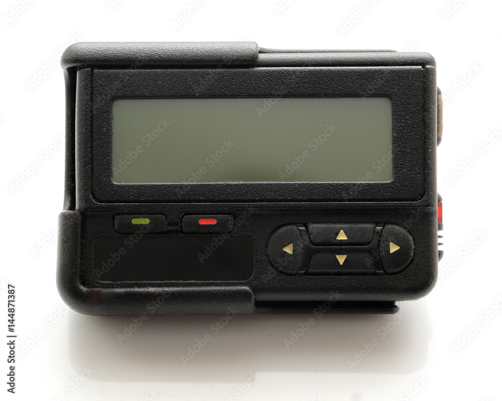 Fototapeta premium Old beeper or pager isolated on white