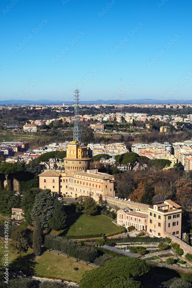 Vatican Radio building at the Vatican Gardens. Rome. Italy