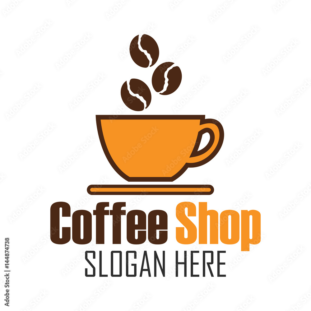 coffee shop logo, label, badge with text space for your slogan / tagline, vector illustration. coffee shop logo, label, badge with text space for your slogan / tagline, vector illustration.