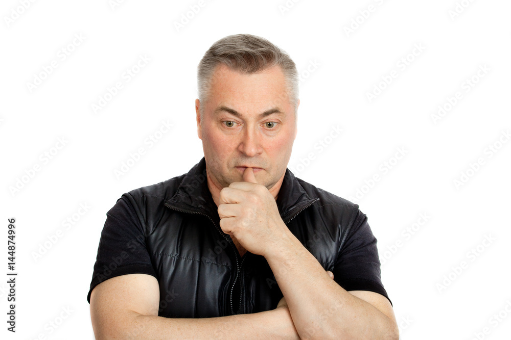 Portrait of a man deliberating Portrait of a man deliberating