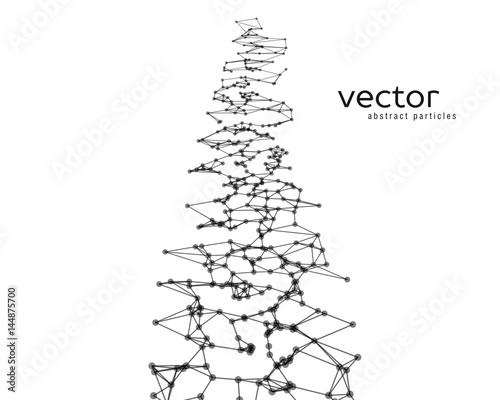 Vector background with black abstract particles.