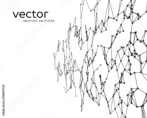 Vector background with black abstract particles.