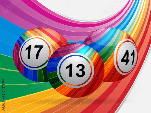 Stiped bingo balls background