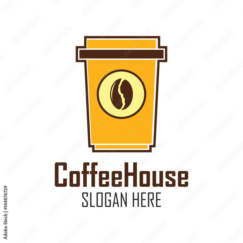coffee shop logo, label, badge with text space for your slogan / tagline, vector illustration. coffee shop logo, label, badge with text space for your slogan / tagline, vector illustration.