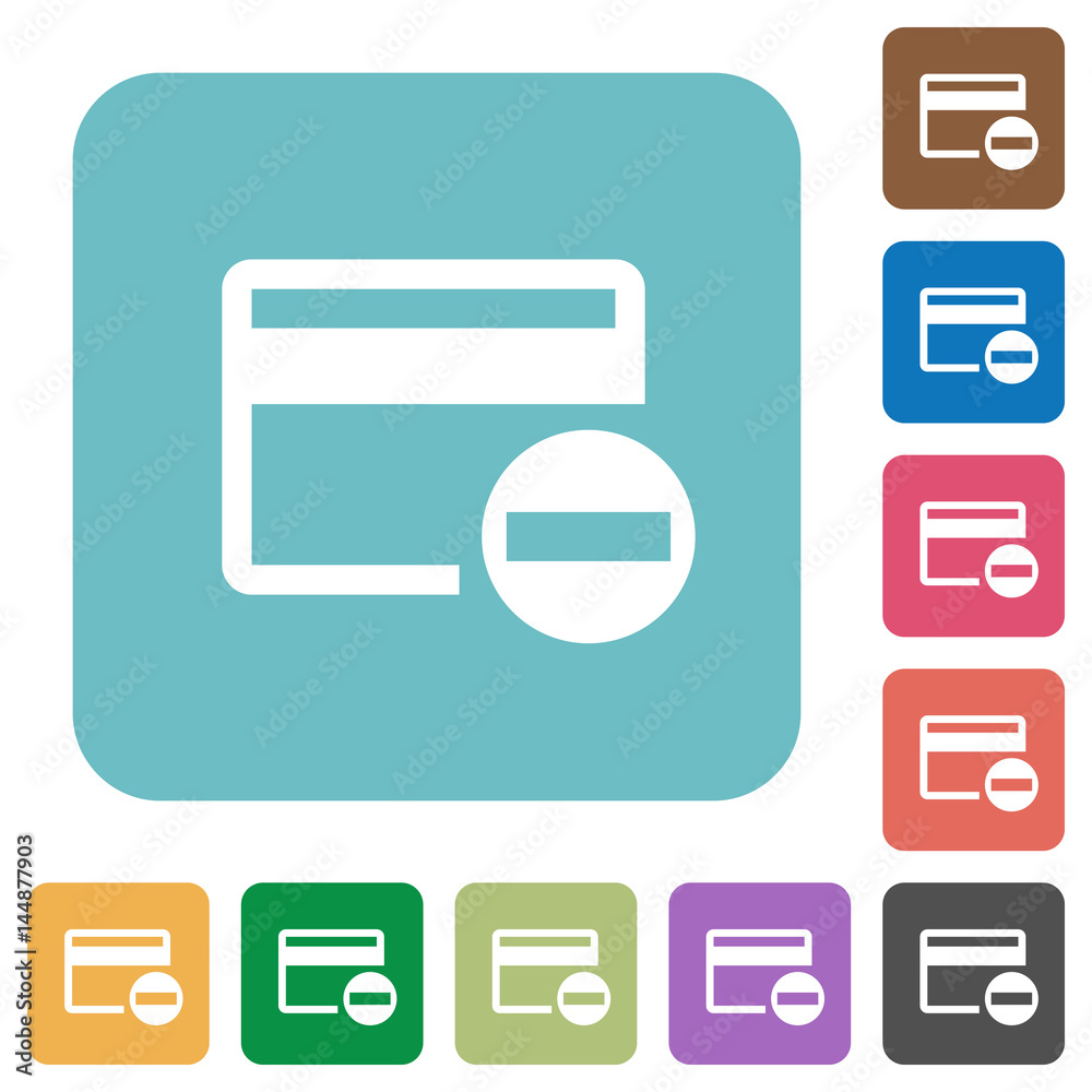 Remove credit card rounded square flat icons Remove credit card rounded square flat icons