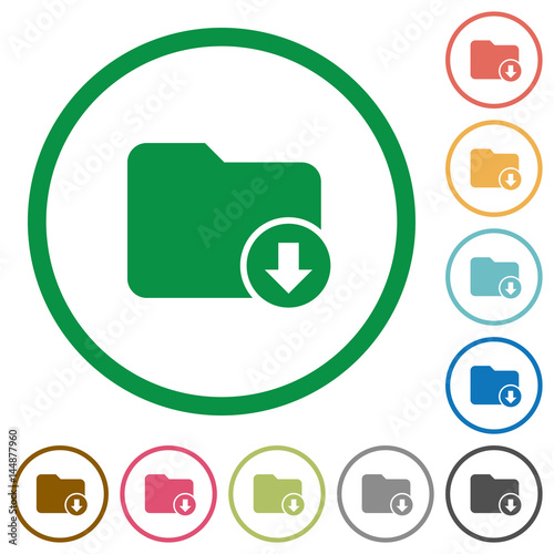 Move down directory flat icons with outlines