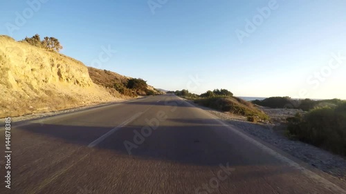 Video footage: Drivers View on a ocean road (coastal highway) in Greece 