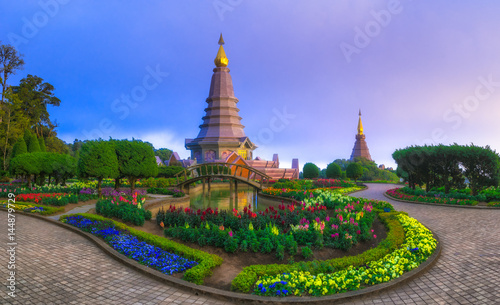 Phra Maha Dhatu Nabha Metaneedol,Pagoda at Doi Inthanon National Park, Chiangmai Thailand. © soda426