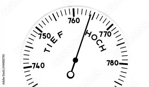 Barometer zeigt ein Hochdruckgebiet an photo