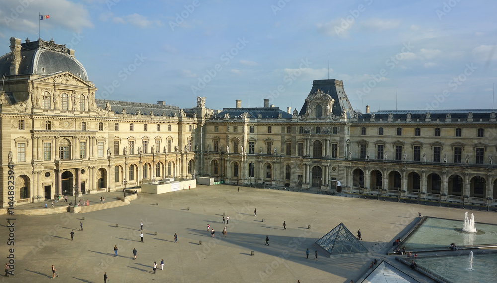 Sights of Paris. View of the Louvre.